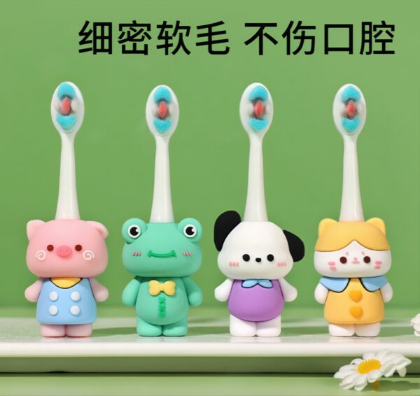 Frog-Cute 3D Cartoon Animal Toothbrush for Kids - Extra Soft Bristles - Gentle Oral Care for Toddlers Aged 1-7